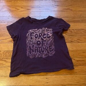 “Force of Nature” kids purple graphic t shirt. Size 8